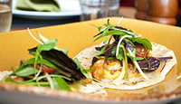 Soft Tacos with Prawns, Green Mango, Jicama and Fragrant Herb