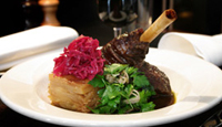 Lamb Shanks with Hot Pot Potatoes and Pickled Red Cabbage