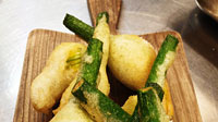 Zucchini Flowers filled with Baccala Mantecato
